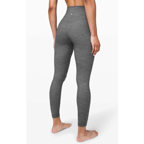 Lululemon Align Pant II 25" Mini Heathered Herringbone Heathered Black White - Picture 3 of 10